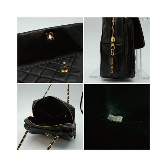 Pre Loved Chanel Leather Camera Shoulder Bag with Gold-Tone Hardware Women Black - Picture 5 of 5